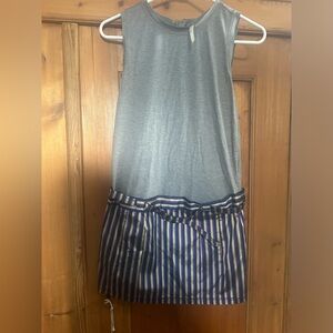 RACHEL ROY Gray W/ Drop Waist Striped Skirt Sleeveless  Sz 2